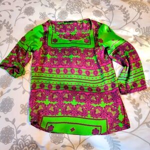 GREEN & PURPLE BLOUSE
